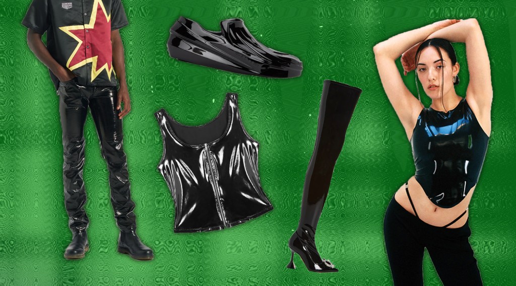 latex clothing and latex shoes