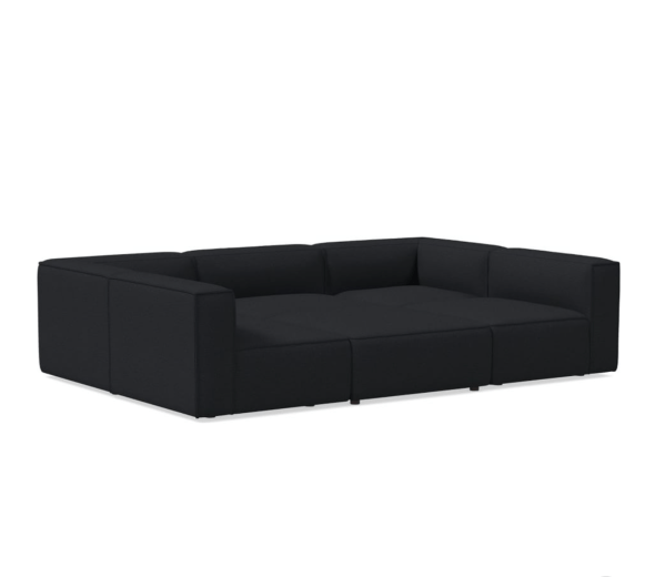 Remi Modular 105" 6-Piece Pit Sectional, Twill, Black