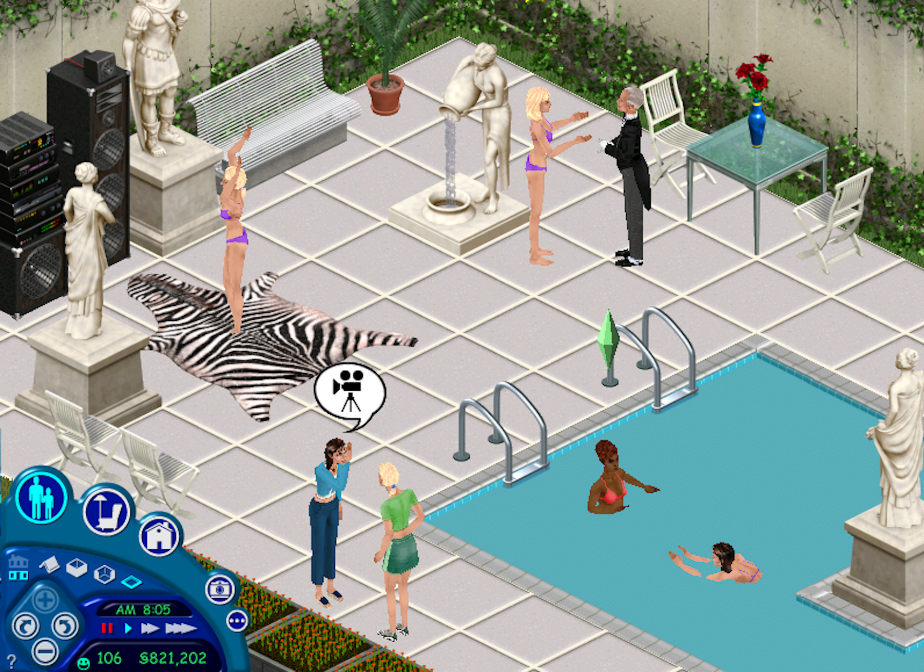 Une capture d'écran du jeu Sims original