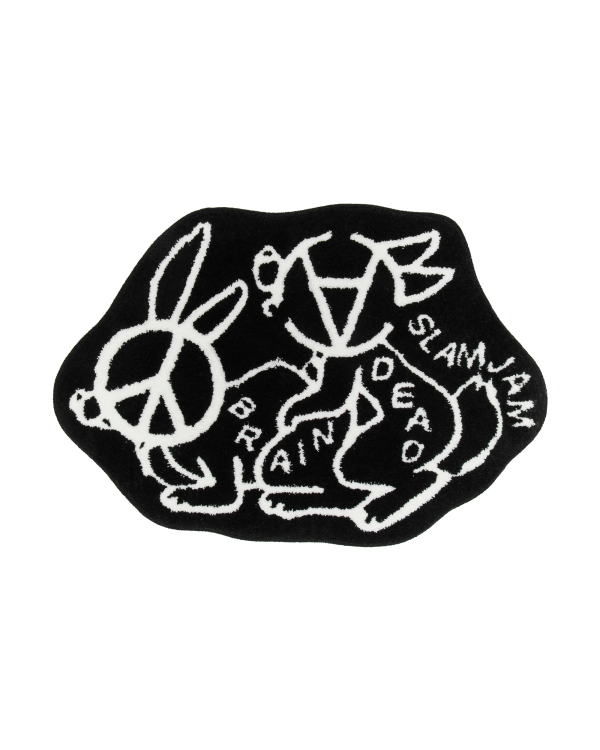 Anarchy Bunny Love Rug Black