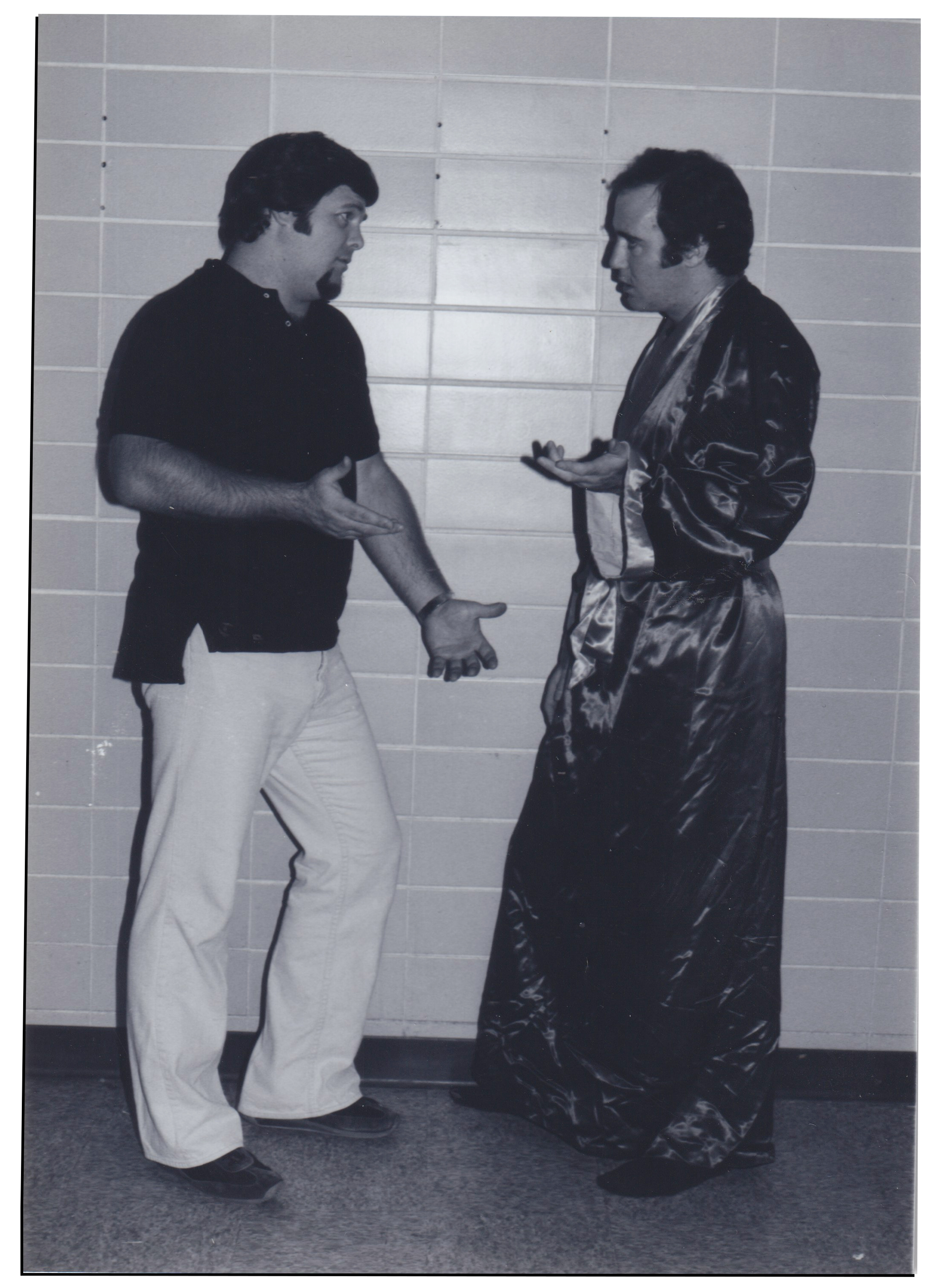 Lawler and Kaufman in conversation in black and white photography