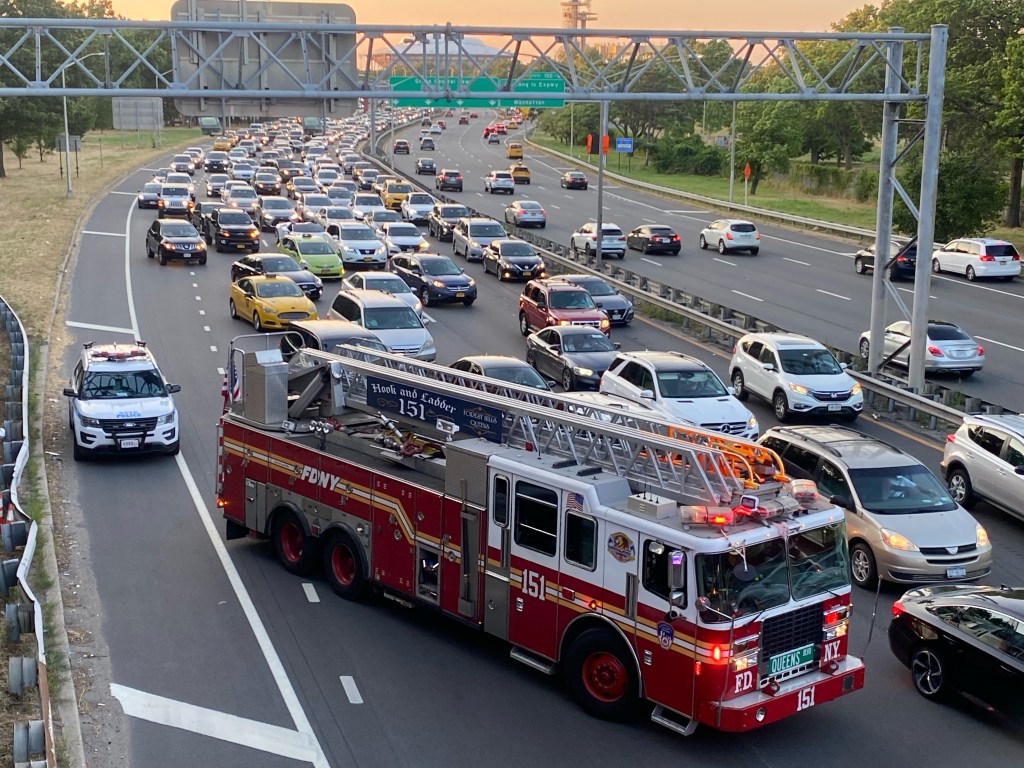 Traffic on the Grand Central Parkway in New York City