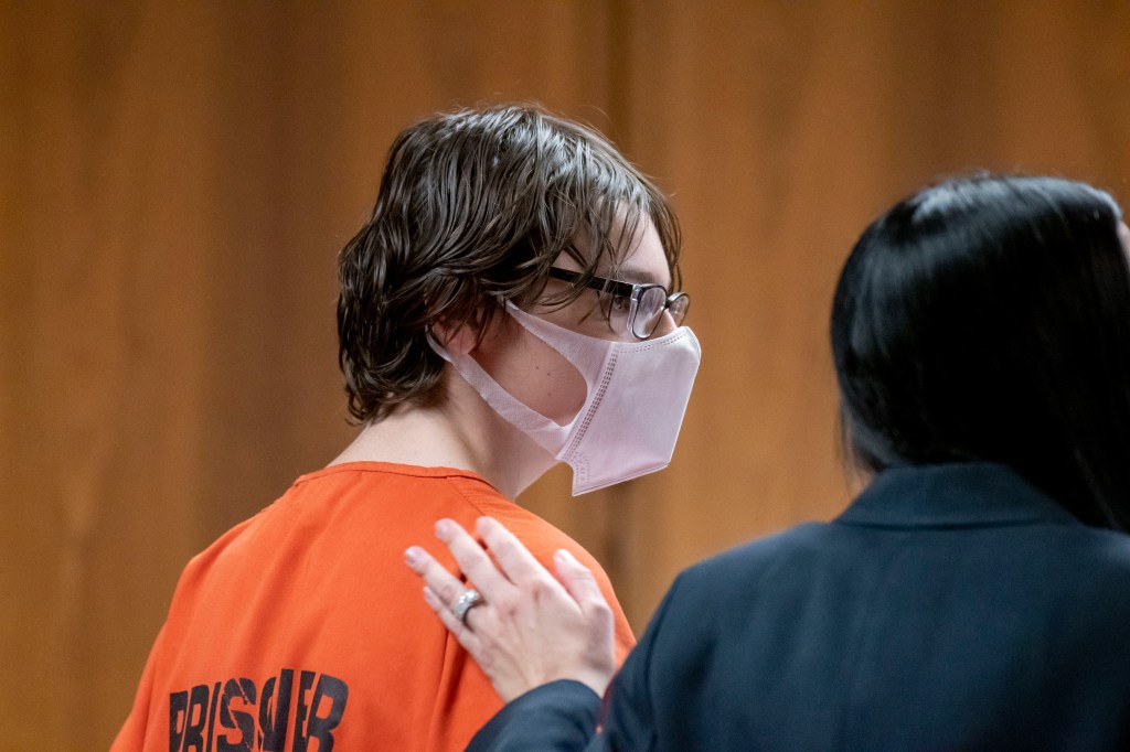 Ethan Crumbley attends a hearing at Oakland County circuit court in Pontiac, Michigan.