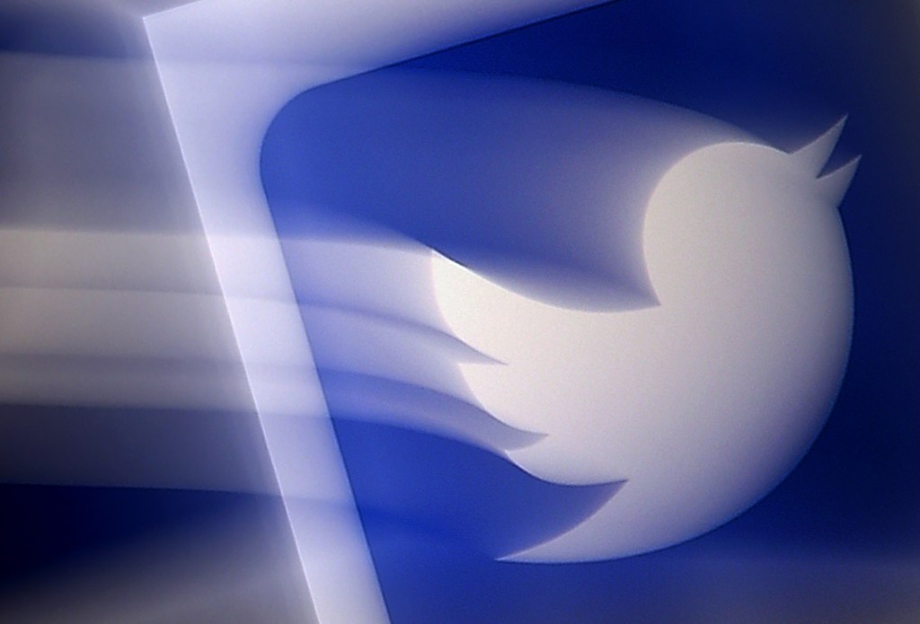 Blurry Twitter logo.