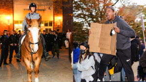 ​Scenes from Monday's protest at Penn State.