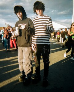 Two emo festival goers pose for a photo at the When We Were Young Festival Las Vegas 2022