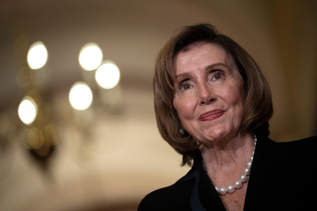 Speaker of the House Nancy Pelosi delivers remarks to the press before her meeting with Israeli President Isaac Herzog at the U.S. Capitol October 25, 2022 in Washington, DC.