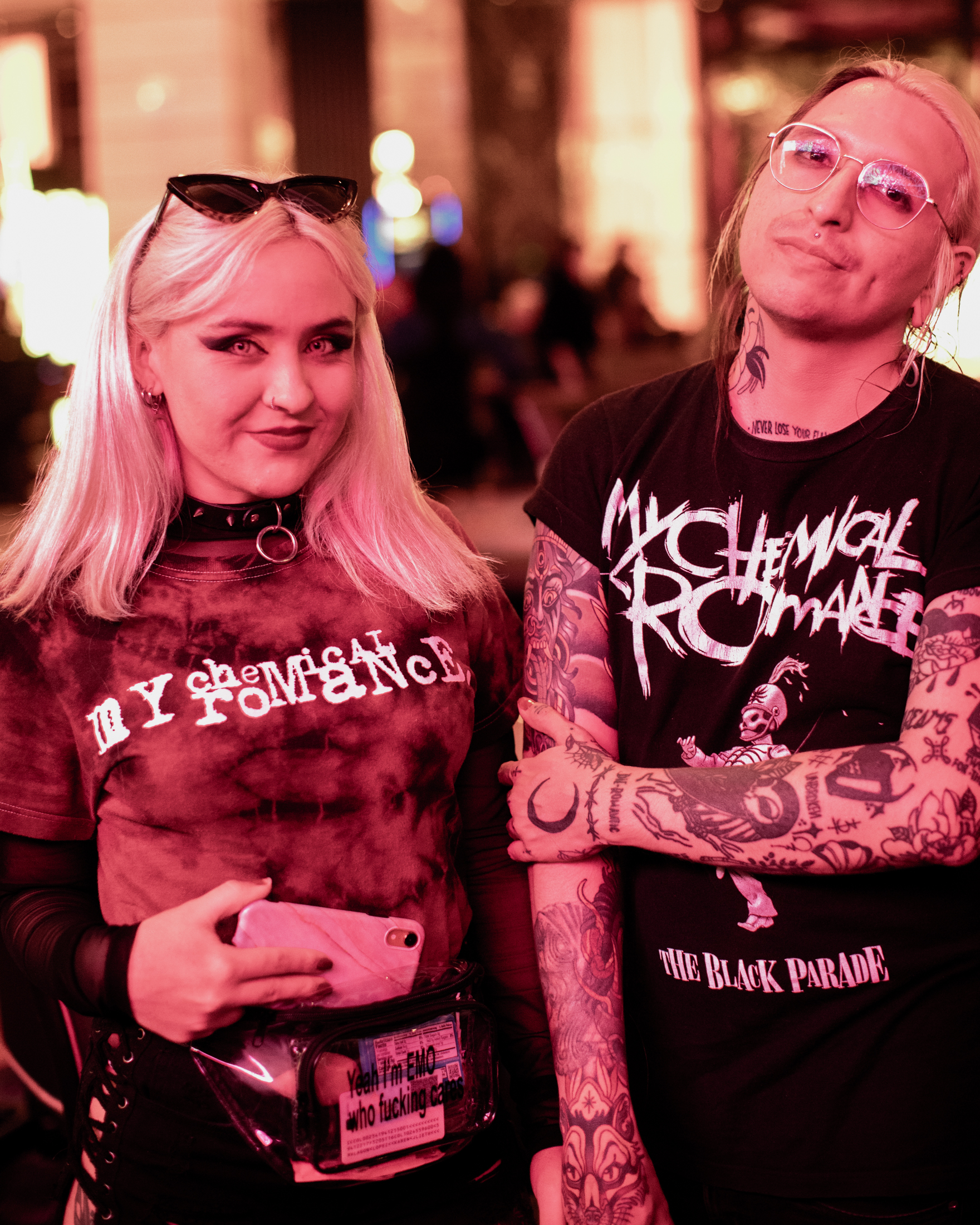 A couple in My Chemical Romance t shirts in Las Vegas for When We Were Young