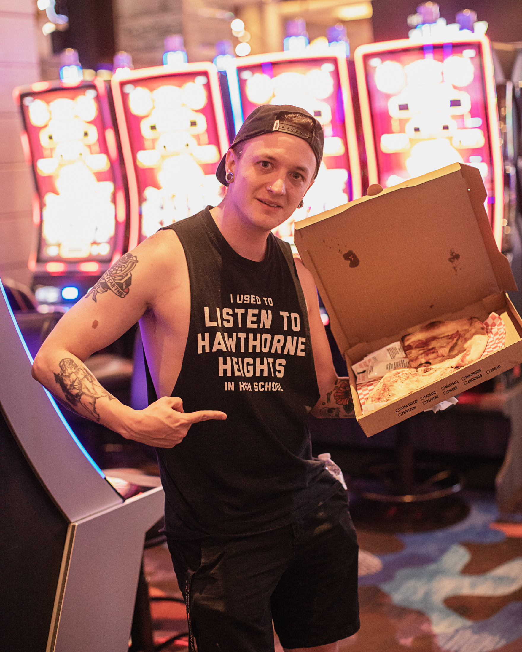 A guy in a Hawkthorne Heights t shirt in Las Vegas for When We Were Young