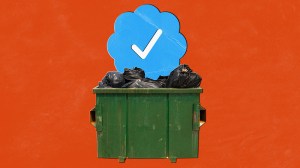 Twitter verification badge in dumpster