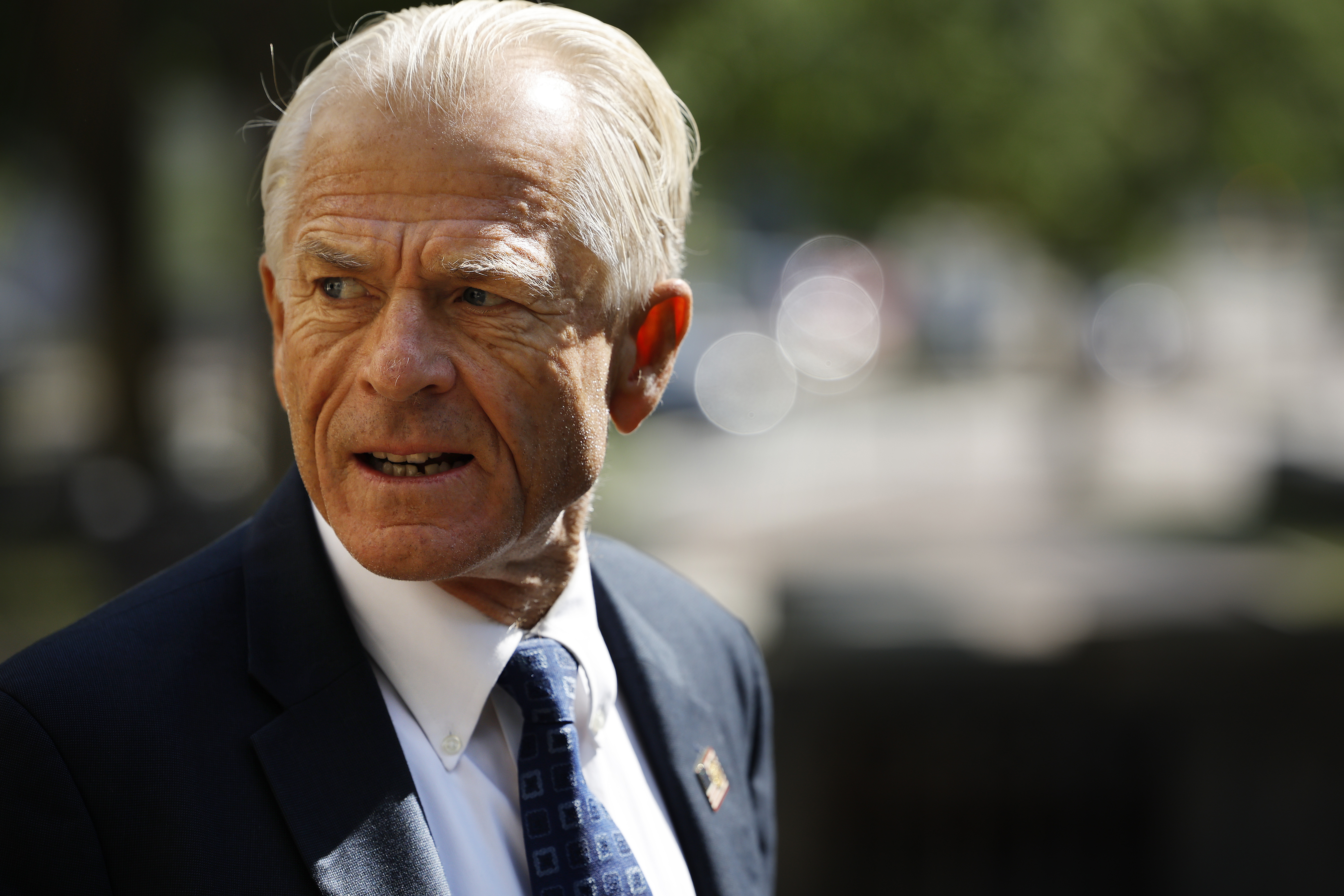 Former Trump White House Advisor Peter Navarro at the Prettyman Courthouse on August 31, 2022 in Washington, DC. Navarro has been indicted by a grand jury on two counts of contempt of Congress. (Chip Somodevilla/Getty Images)