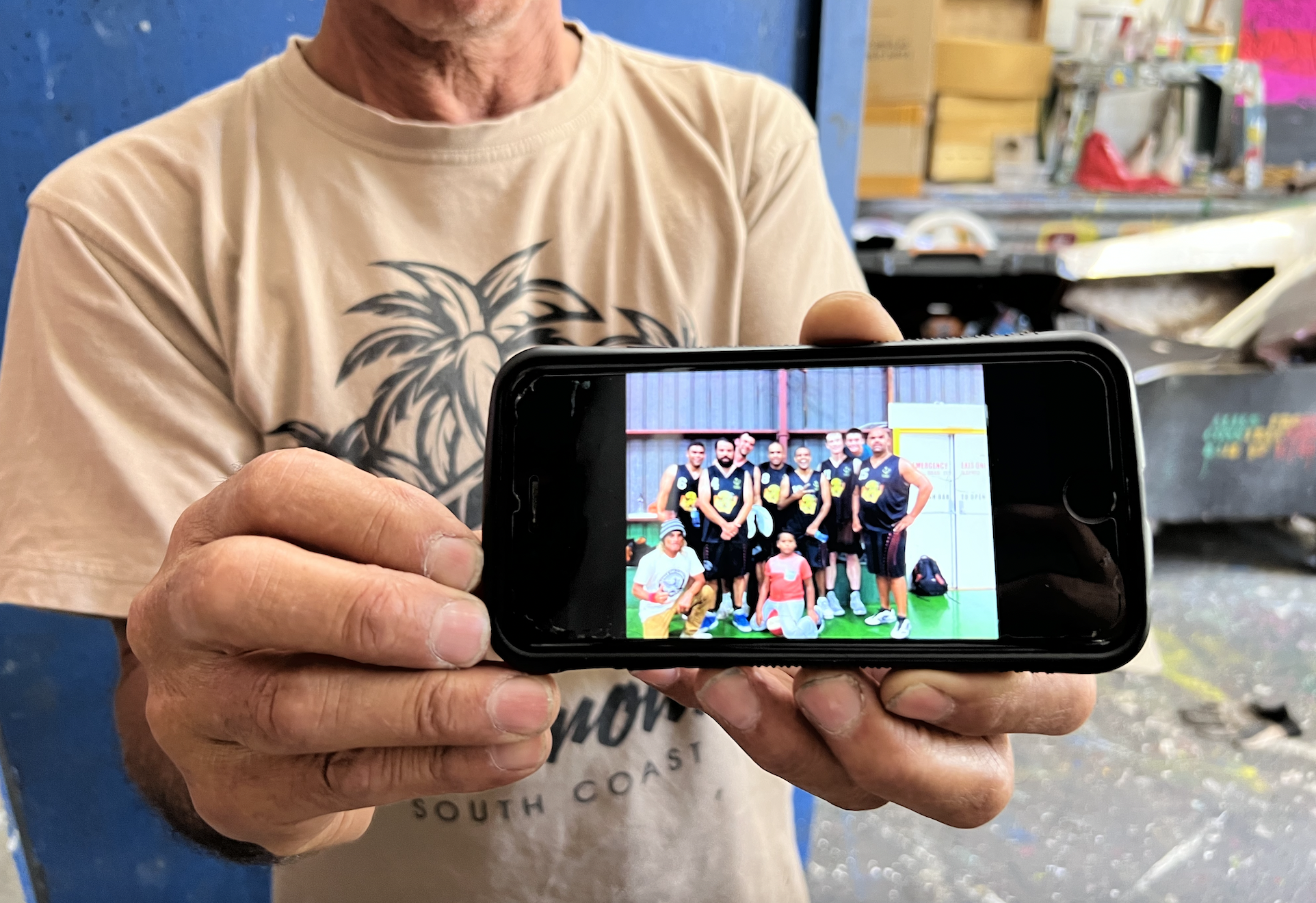 Tony Spanos and a photo of his