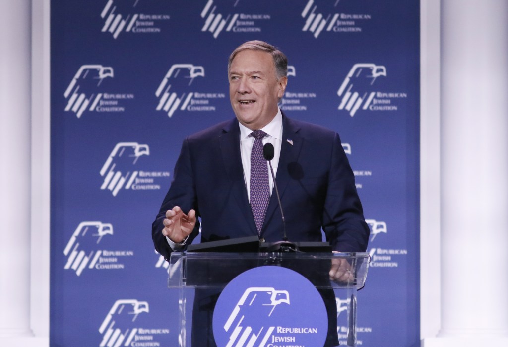 mike pompeo speaking at republican jewish coalition conference