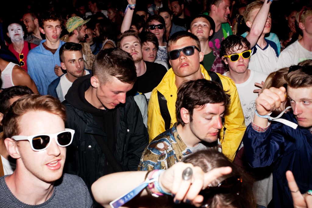 A group of people in the crowd at a live show