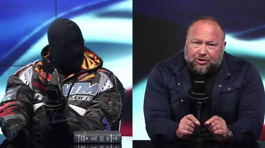 ​Ye and Alex Jones on Infowars.