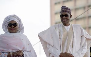 Nigerian President Mohammadu Buhari arrives with his wife Aisha, before taking oath of office at the Eagles Square in Abuja