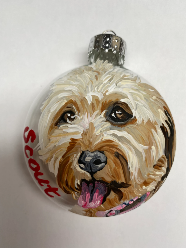 custom painted pet ornament