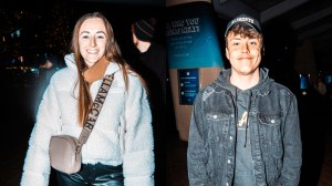 Two Peter Kay fans outside his London O2 gig