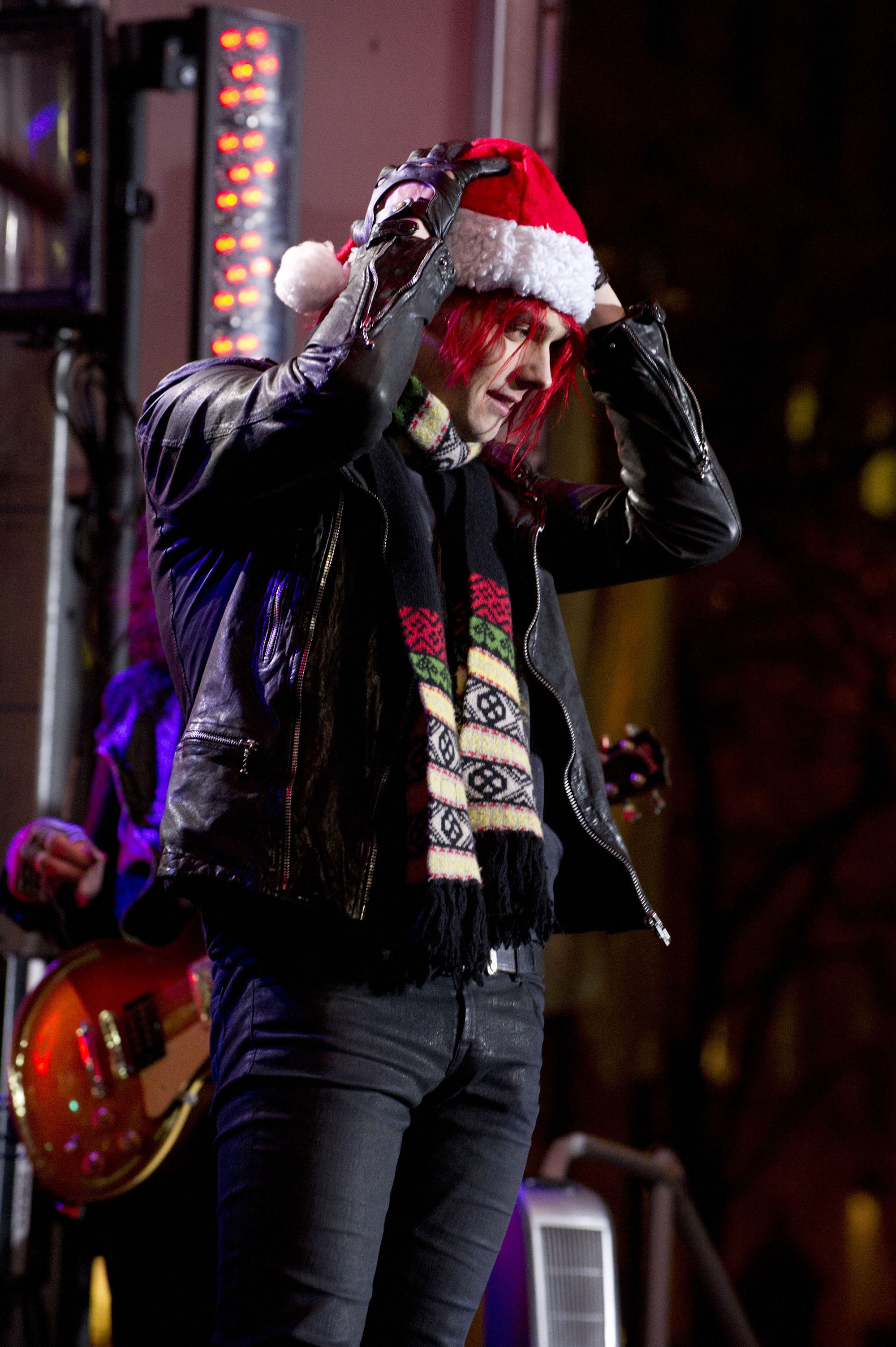 Gerard Way on New Year's Eve with Carson Daly in 2010, via Getty Images