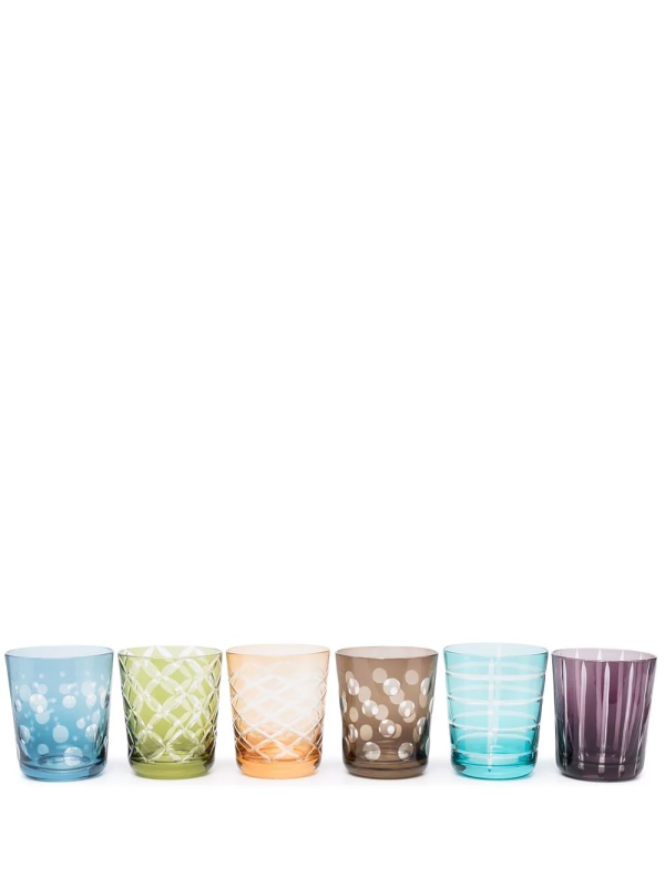 geometric-embossed cocktail glasses