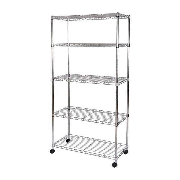 Seville Classics 5-Tier Wire Shelving with Wheels