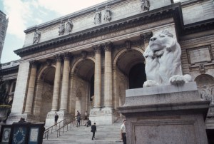 The stairs outside the New York Public Library in Manhattan, NYC