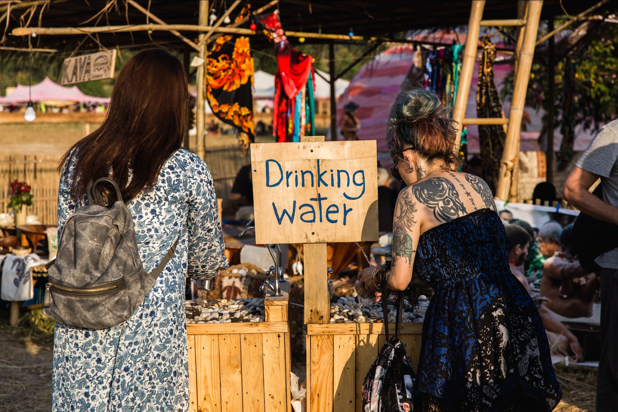 One of several free drinking water refill stations at Wonderfruit.