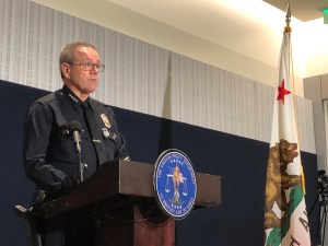 Los Angeles Police Chief Michel Moore discusses recent fatal police shootings during a news conference on Wednesday, Jan. 11, 2023, at LAPD headquarters in Los Angeles.