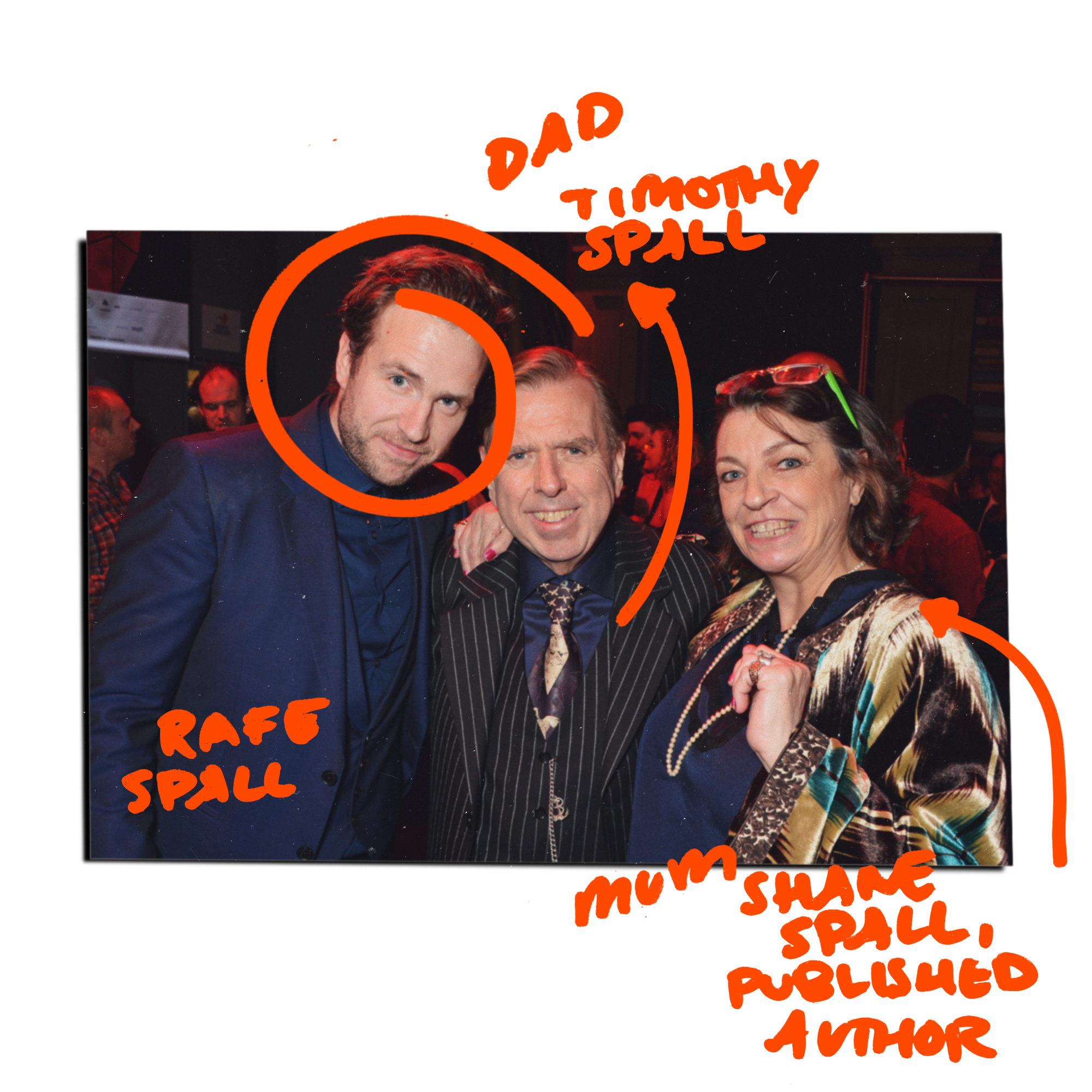 Rafe Spall with father Timothy Spall and mother Shane Spall