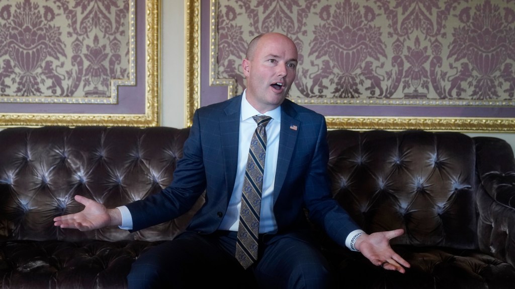 Utah Gov. Spencer Cox speaks at the Utah State Capitol, Friday, March 4, 2022, in Salt Lake City.