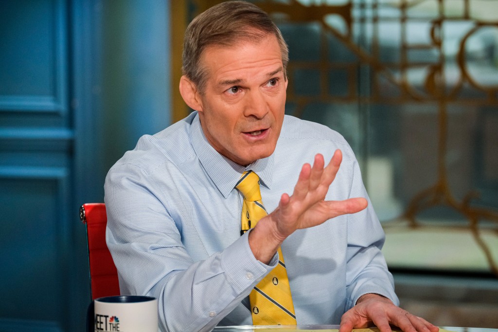 Jim Jordan (R-OH) appears on Meet the Press in Washington, D.C. Sunday, Jan. 29, 2023.