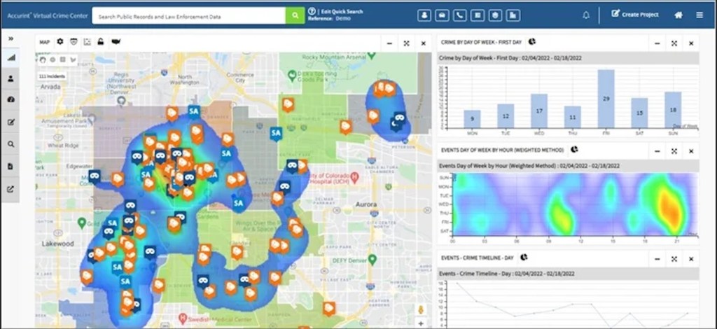 Hotspots and Crime trends on Lexisnexis Virtual Crime Center