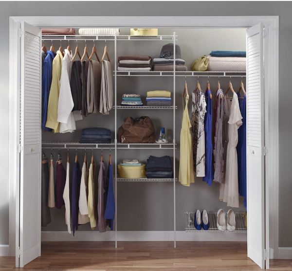 1608 Closet Organizer Kit with Shoe Shelf