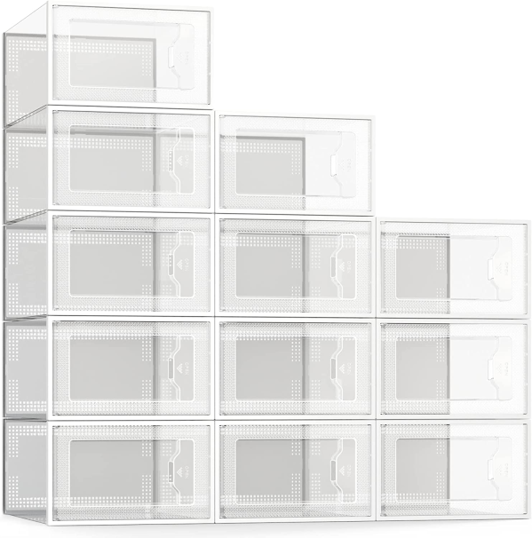 Clear Plastic Stackable Shoe Organizer