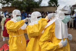 Health workers in Mubende, Uganda. Photo: Luke Dray/Getty Images