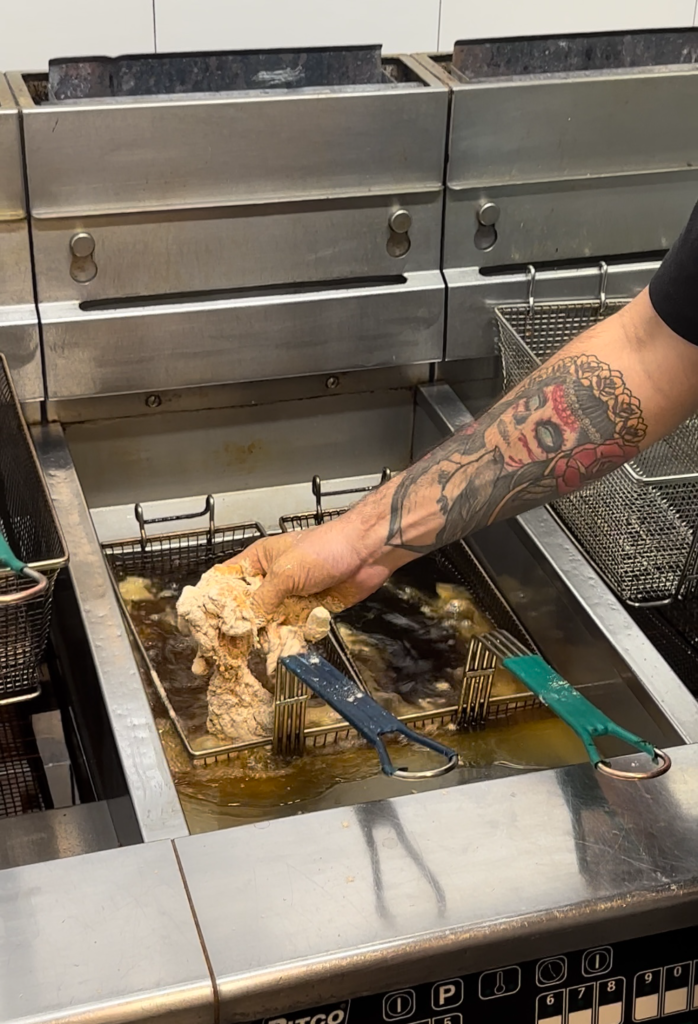 ​fryin' the fried chicken at Butter