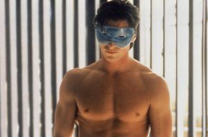 Christian Bale in an ice mask in American Psycho