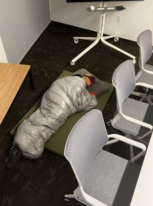 Twitter manager Esther Crawford sleeps on office floor