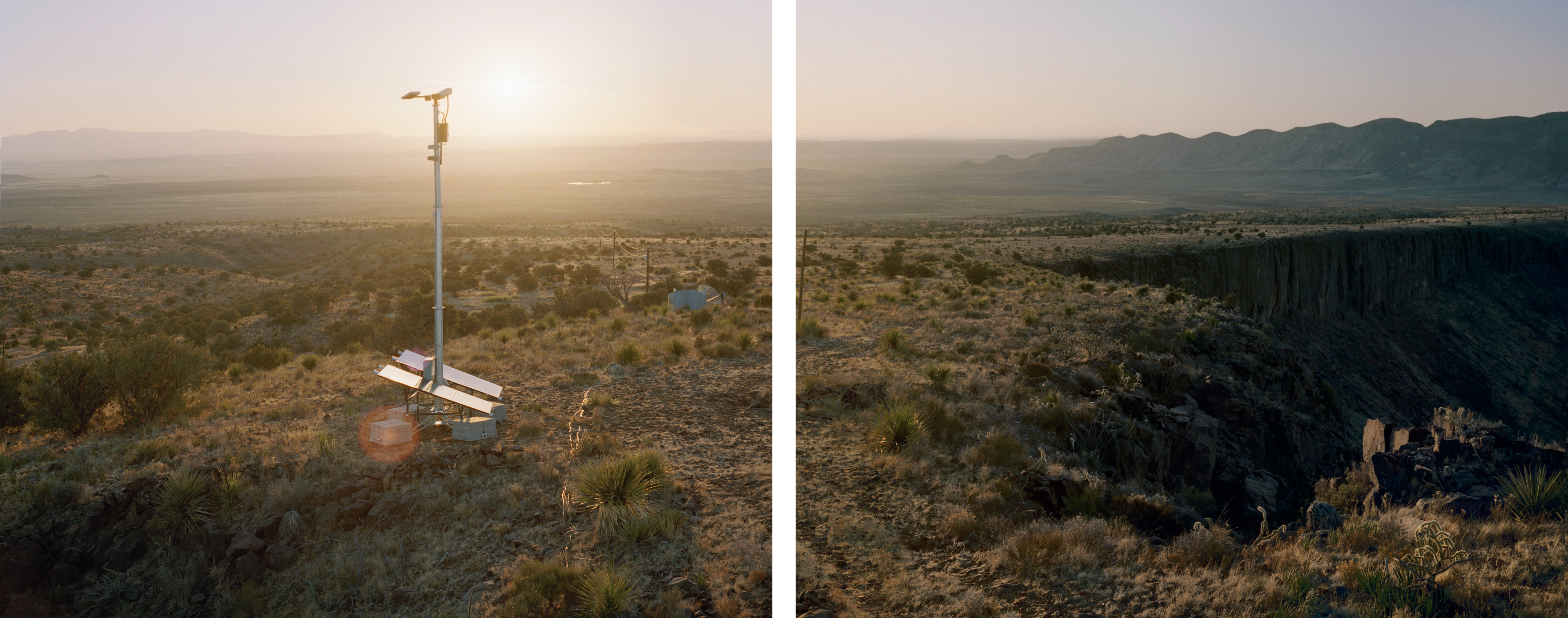 Anduril autonomous Sentry surveillance tower used to identify people illegally moving across the US-Mexico border and alert Border Patrol to intercept. Jeff Davis County, Texas 