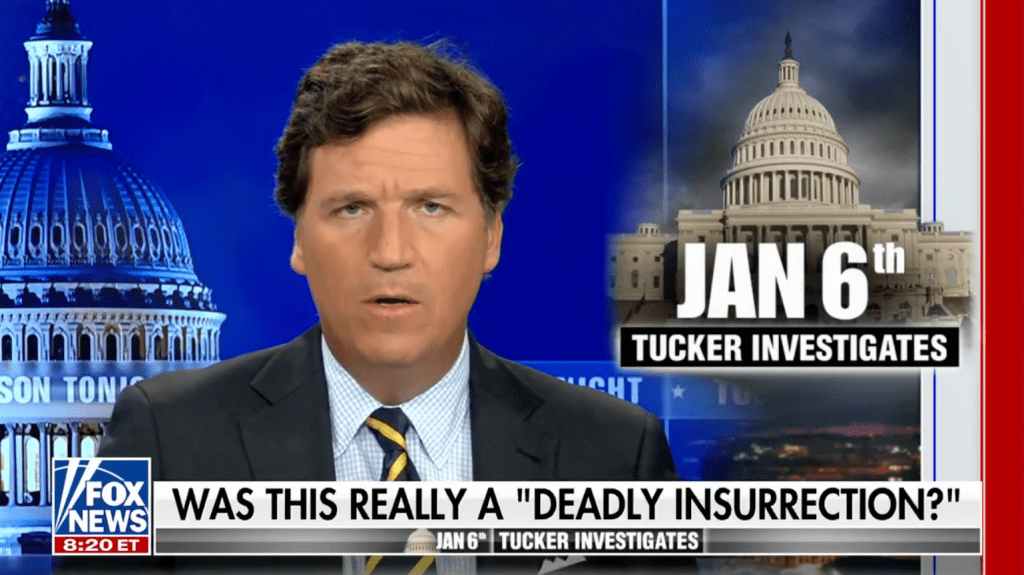 ​Tucker Carlson appears on Fox News on March 6, 2023.