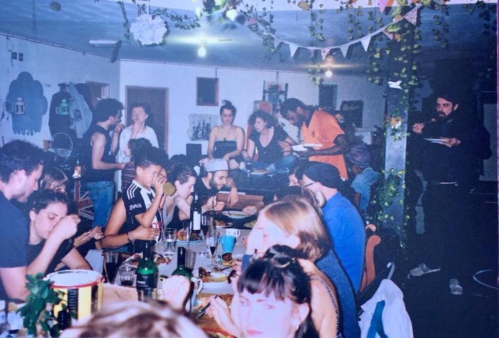 A communal meal at a warehouse in Haringey Warehouse District, L