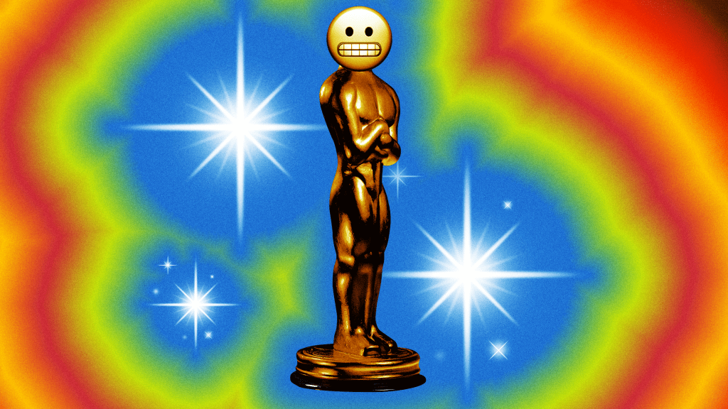 An awkward Oscars statuette