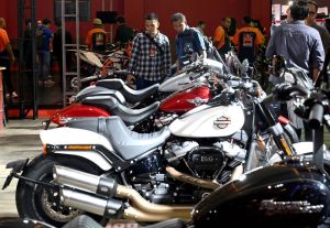 Visitors admire Harley Davidson motorcycles at a motor show in Jakarta. BlastingRijder, a luxury motorcycle club formed by tax officials, was recently disbanded after being exposed by online sleuths, amid a wave of criticism against unusually wealthy publ