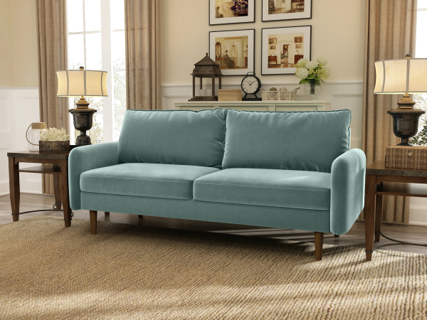 Adrianna 70" Velvet Round Arm Sofa