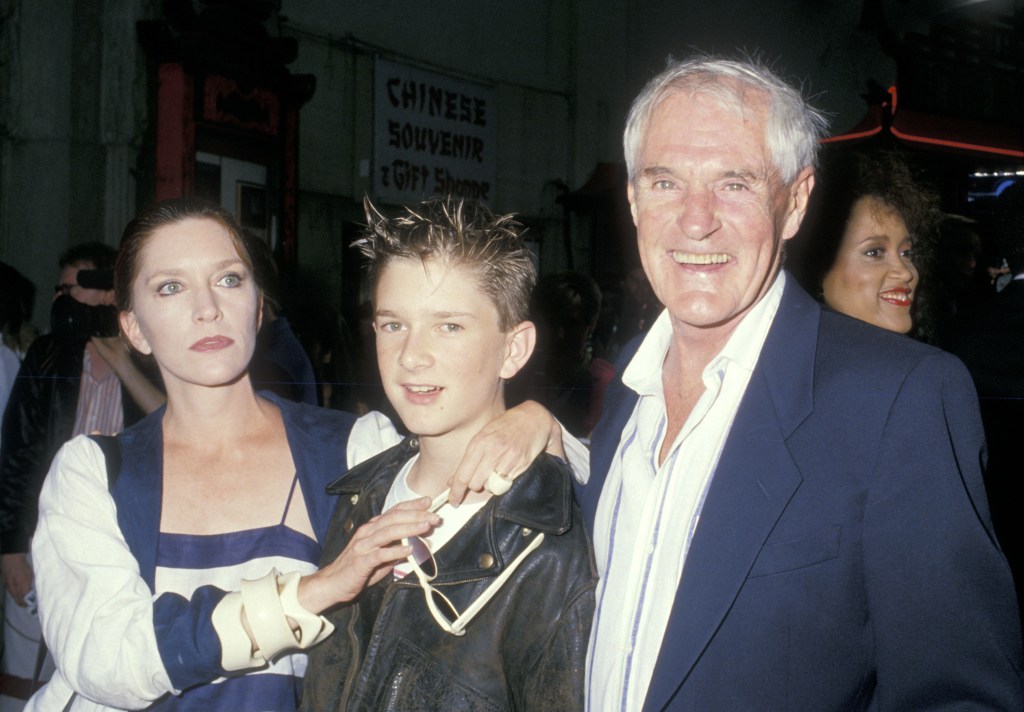 Timothy Leary, wife Barbara Chase and son Zachary Leary attend a Hollywood premiere in 1988