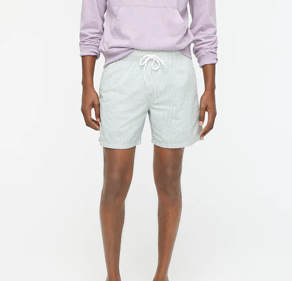 J.Crew 6 Inch Swim Trunk in Seersucker