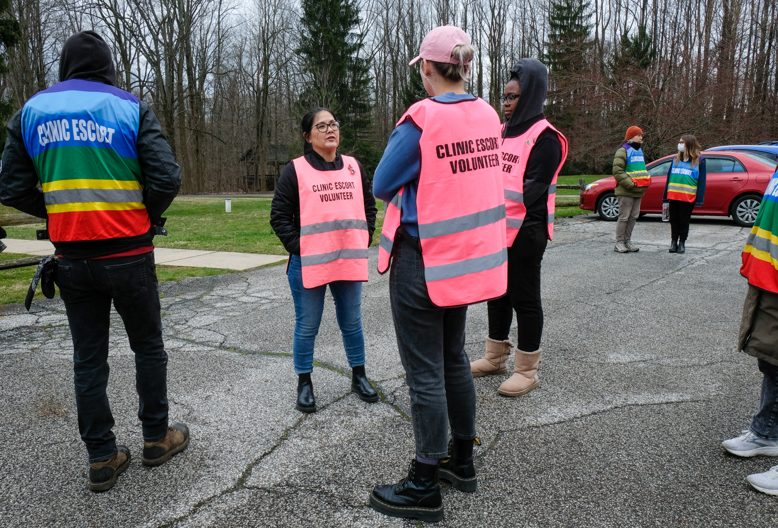 Abortion clinic volunteers helped escort drag queens between venues