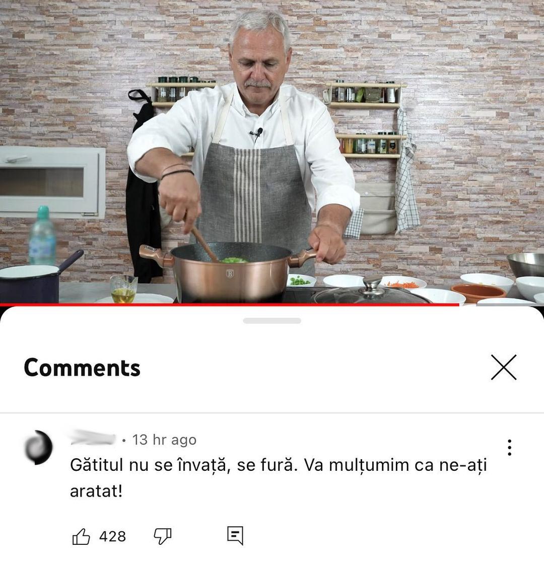 liviu dragnea vlog youtube bucatarie glume meme comentarii reactii gatit