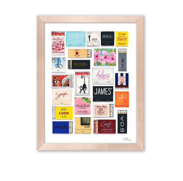 LA Framed Matchbook Print