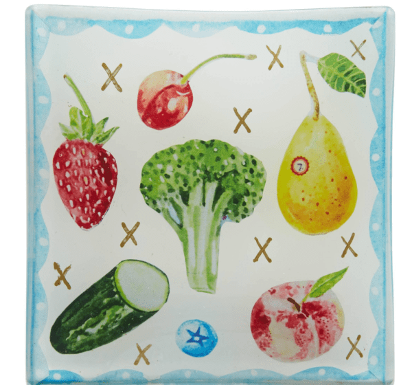 Decoupage Fruit and Vegetable Small Plate